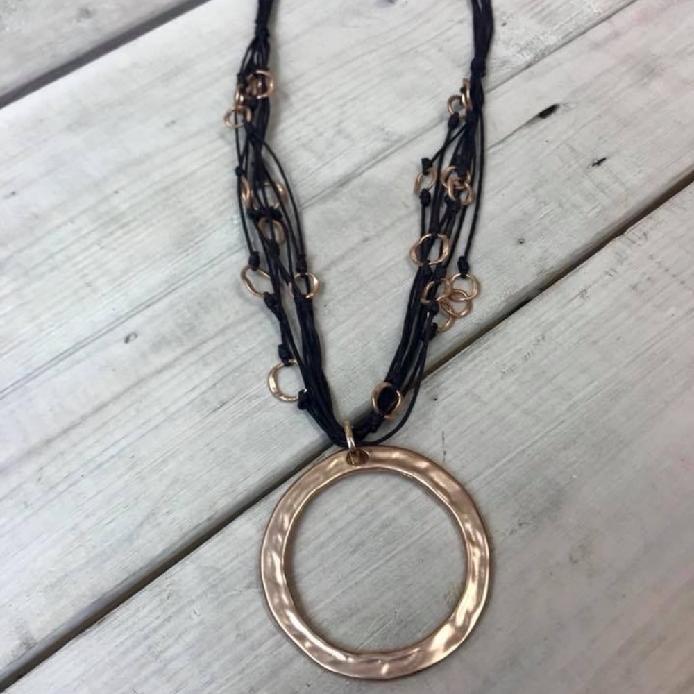 Brown and Gold Loop Necklace